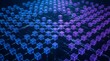 © DaiMao_ - Abstract futuristic technology background with glowing blue and purple cubes. Blockchain, big data, network connection, and digital grid concept.
