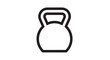 © TAJRIHAN - Simple black line art icon representing a classic kettlebell weight used for intense physical training and exercise routines