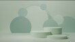 © Nas - 3d render abstract podium soft green background for platform mockup and product
