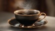 © MKS - Aromatic Elixir: A steaming cup of coffee, its deep, dark richness promising a fleeting yet invigorating pleasure