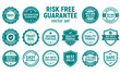 © Anomal - Risk Free Guarantee Money-Back Satisfaction-Guarantee Refund-Badge Customer-Assurance Trust-Seal Money-Back-Badge Vector Set - Guarantee Badge