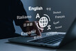 © Vittaya_25 - Translator App. people working with virtual translation application software on laptop computer, e-learning, AI language service, language education course, global communication technology concept