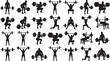 © Open Expression - Weightlifting Barbell Exercises Silhouette Vector Set