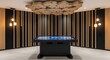 © GUNARTOGRAPHY - Modern Interactive Digital Table in a Stylish Room with Unique Ceiling Design.