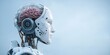 © wilson - An AI robot with an open head showing its brain, symbolizing the evolution and beauty of artificial intelligence technology in a futuristic concept