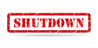 © koblizeek - Shutdown stamp symbol shadow, label sticker sign button, text banner vector illustration .