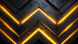 © Opsi - Angular, metallic textured surface with vibrant yellow/orange neon highlights