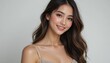 © Elegance Frames - Beautiful young woman with long brown hair and subtle makeup smiling