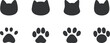 © samemen - かわいい肉球のイラストセット　犬　猫　Dog and cat paw print.