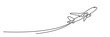 © Vasyl Yurlov - Continuous one line drawing Flying plane. Plane taking off Editable stroke
