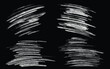 © Tahmina - Chalk Brush Stroke Overlay Collection with Hand-Drawn White Textures and Artistic Patterns on Black Background