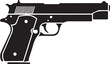 © Sanzida - Handgun pistol gun firearm weapon silhouette isolated on transparent background illustration