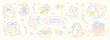 © plumikodesign - Pastel hand drawn doodle banner for International Women’s Day. Cute floral illustrations with gifts, dove, envelope and girl power elements for 8 March celebration design.