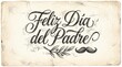 © Insa Batool - feliz Vintage dia del padre greeting card with mustache and leaf festive father's day design element