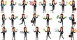 © Prashik - Dynamic Businesswoman Cartoon Character Set: Diverse Poses for Presentations, Websites, and Marketing Materials (Illustrations of Success, Innovation, and Financial Growth)