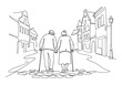 © Artem - Elderly couple holding hands walking street
