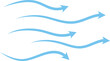 © Graphics Things - Transparent background: Blue Wavy Arrows Flowing Left - Directional, Movement, Information Flow Air flow arrows. Blue cold wind stream, fresh water direction Light wind set of vector elements on,