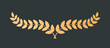 © 100% HAND-CRAFTED  - Golden laurel wreath. Luxury insignia and badge. Award and reward. Trophy and prize for winner of competition. Ornament and decorative element. Flat vector illustration