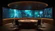 © Hera Graciela - Modern conference room with large display screens and round table