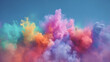 © STCH - Vibrant explosion of colorful powder against a clear blue sky