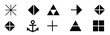 © Khalu - collection of ten minimalist geometric black icons anchor