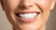© Tiaga - Beautiful young woman teeth. Teeth whitening. Dental health concept. Teeth whitening procedure. Dental care. Dentistry concept. Perfect healthy teeth. Closeup shot of woman's toothy smile.