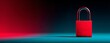 © Julia - A bright pink lock rests on a soft blue canvas, a faint cloud of smoke hovering, signifying security and protection
