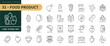 © Trisula Icons - A collection of Food Product icons set with editable stroke . Thin linear vector illustration