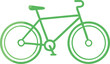 © PUNNABEGUM - A simple green line drawing depicts a classic bicycle viewed from its