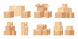 © Pabitra - Stacked cardboard boxes in various arrangements illustrating packaging and storage