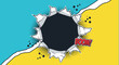© mrvect02 - A dynamic comic style hole with a boom text effect perfect for designs on transparent background silhouette high quality professional detailed modern