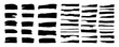 © Graito - Hand drawn black paint brush strokes lines graphic element. For border, underline, or highlight.