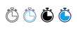 © Khuki - Clock icon set. Stopwatch icon vector. Timer sign and symbol. Time icon vector. Watch icon set. Clock symbol