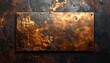 © Nice Background - bronze copper plate, steel metal sheet, dark black brown background color surface texture metallic luster
