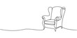 © Creative Tania - Self drawing line  armchair continuous one single line drawn concept, Self drawing of modern armchair drawn by one continuous line. single line doodle furniture