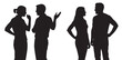 © Ch - People Talking Silhouette Set