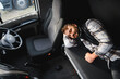 © Serhii - Trucker resting in cab during a long haul