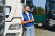 © Serhii - Truck driver enjoying coffee break standing beside vehicle