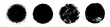 © Danchenko - Black ink blot circles and grunge splatter textures set. Rough stains, smudges and spray spots for overlays, backgrounds, logos, stamps, labels, posters and print templates for branding and packaging.
