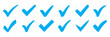 © Top - Set of blue check mark icons approval sign checkbox ok yes complete concept