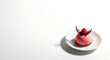 © Tyo - Artistic Dessert Presentation, Pink Pastry, Minimalist Setting, Photography, Elegant Vibe, Close-up View, Gourmet Experience