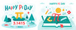 © Shams - A colorful vector graphic illustration celebrating Pi Day with mathematical symbols and school supplies