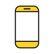 © Azadur - Screen of Smart phone on isolated background. Hand phone Icon Vector Design Template. Hand with smartphone device vector illustration design. Smart phone Icon. Vector Illustration.