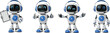© Sumon Creative - Cute cartoon robot character vector set featuring friendly futuristic android mascots technology illustration collection