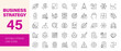 © Dear Lala - Business strategy icon set. Editable line icons. Vector illustration.