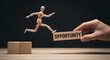 © photo_grab - Career Advancement Wooden Figure Opportunity Success Ambition Growth Development