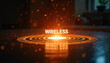 © Hypnotics 14 - Glowing Wireless Signal Icon with Digital Connectivity Waves and Golden Bokeh Background