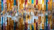 © Diego - Colorful buddhist prayer flags reflecting on water surface