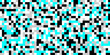 © Abu Bokkor Siddique - Censored pixel of color shape background, an abstract digital artwork features a chaotic arrangement of pixelated squares in shades of black gray and vibrant cyan creating a glitch effect.