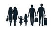 © Shila Rani Saha - Family silhouette walking together with luggage representing travel and unity
